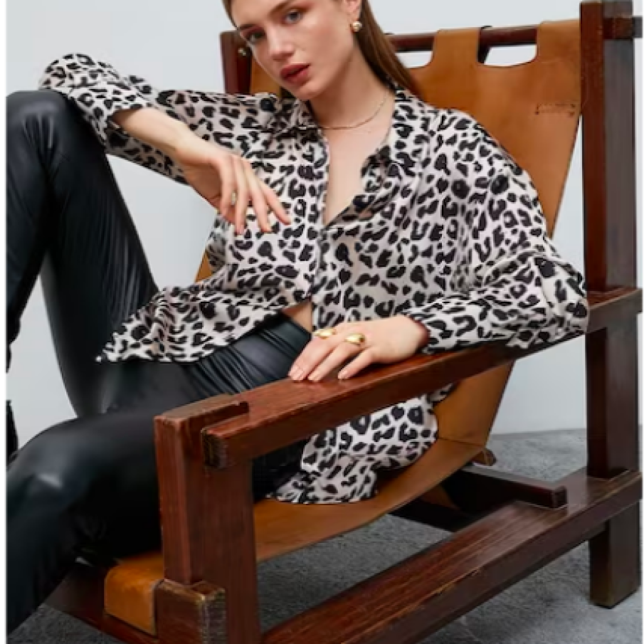 KOTON Cămașă cu model animal print