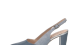Pantofi slingback Caprice, cu toc înalt și gros și vârf ascuțit. Au un design modern, în două nuanțe de albastru prăfuit.