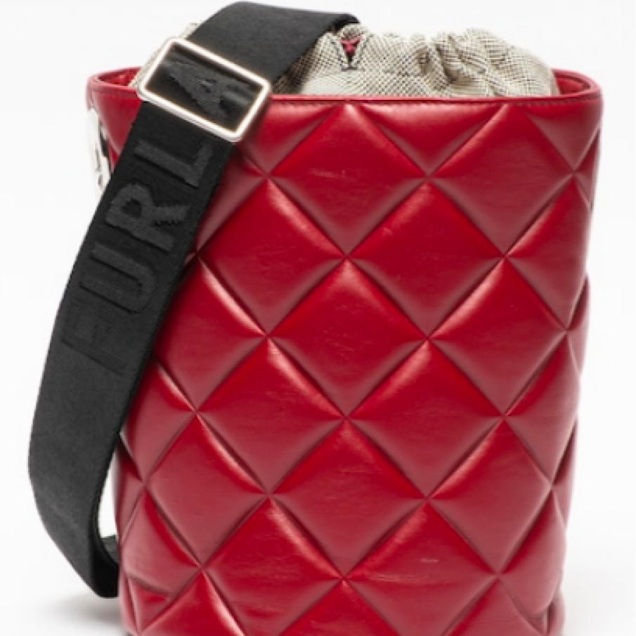 Furla Geantă bucket de piele cu aspect matlasat Lipari