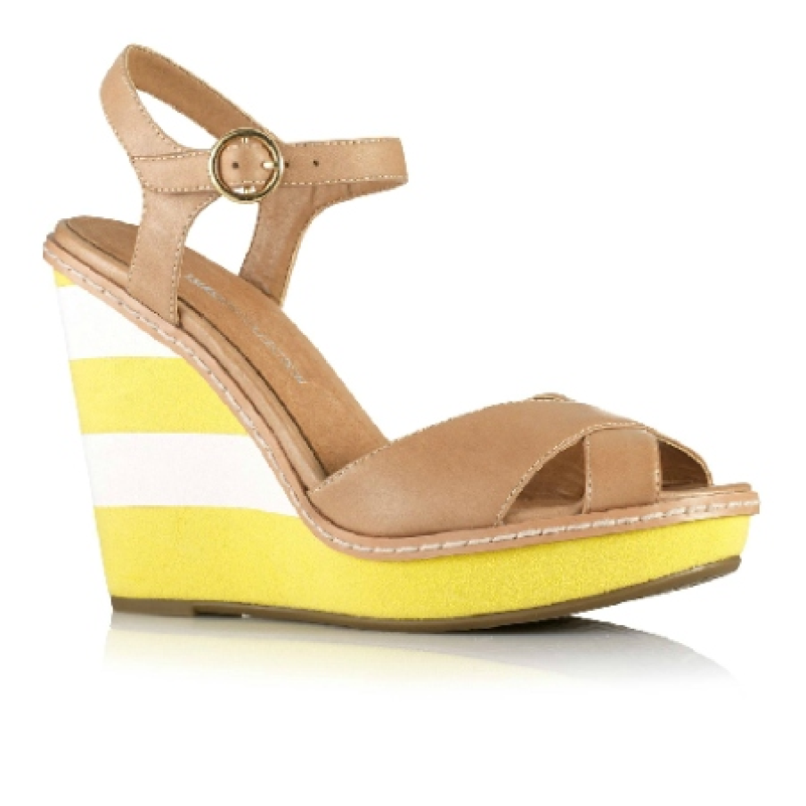 Sandale platforma cu dungi