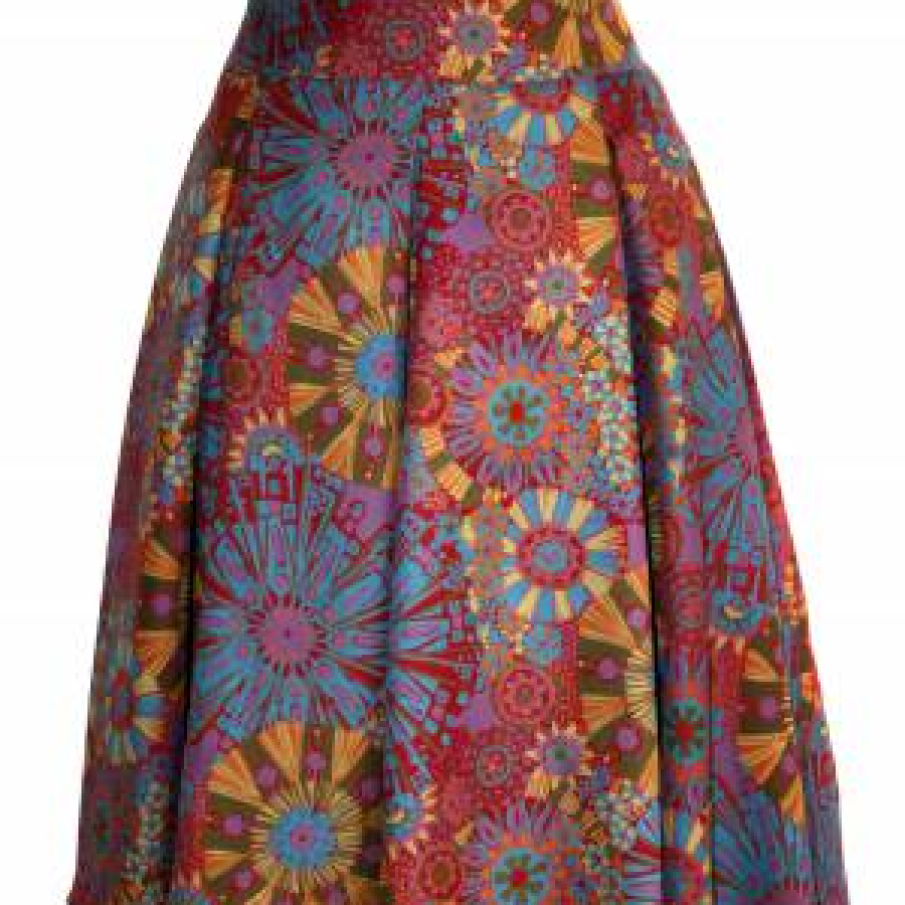 Fusta clos de vara cu imprimeu colorat 