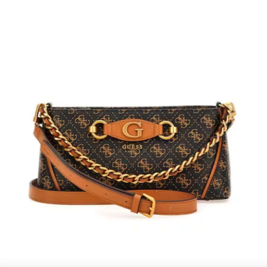 Guess Geantă crossbody din piele ecologică cu model monograma Izzy