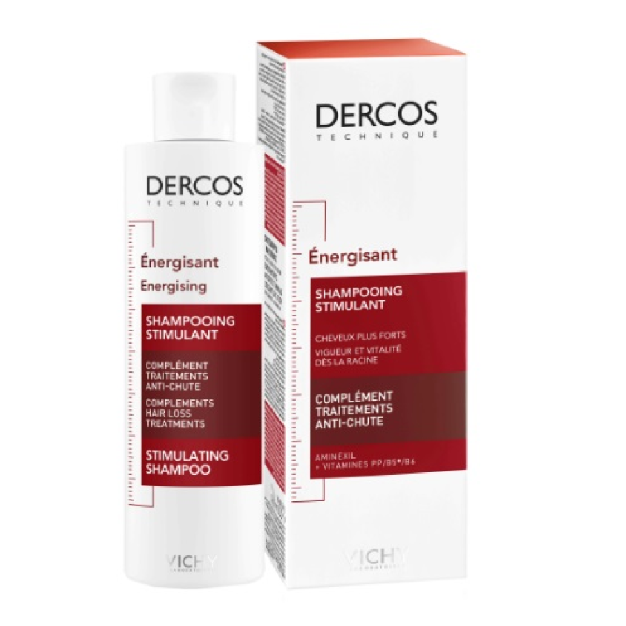 Șamponul energizant Vichy Dercos Energising face părul mai puternic, îi oferă firului de par vitalitate și vigoare, prevenind căderea părului. Conține Vitamina B5, Vitamina B6, Vitamina P,  Aminexil.