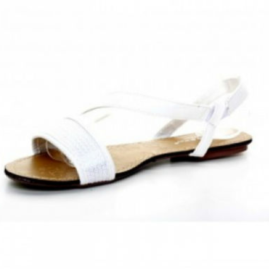 Sandale albe cu bareta groasa