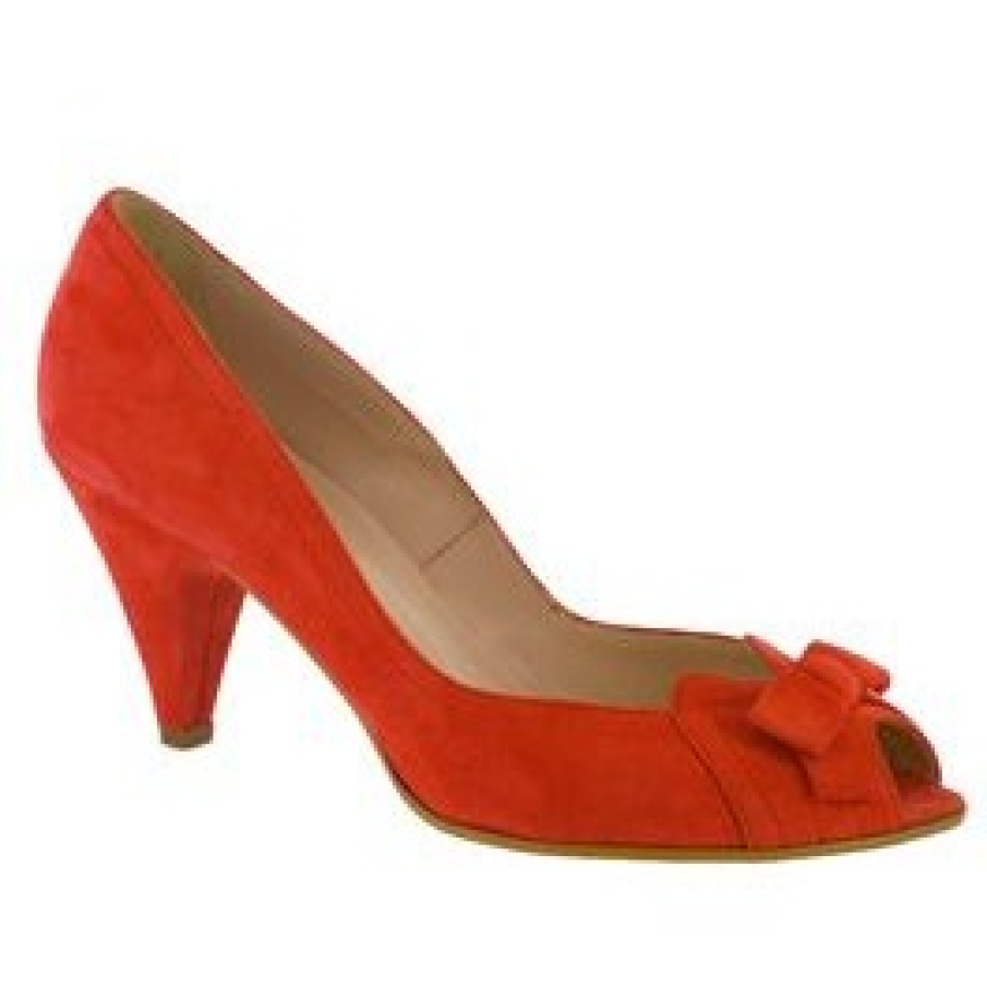 Pantofi rosii din piele intoarsa