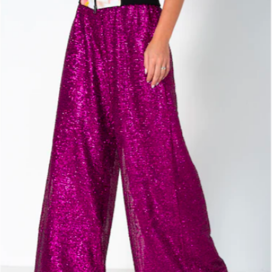 IULIA DIMA Pantaloni cu croială amplă și paiete