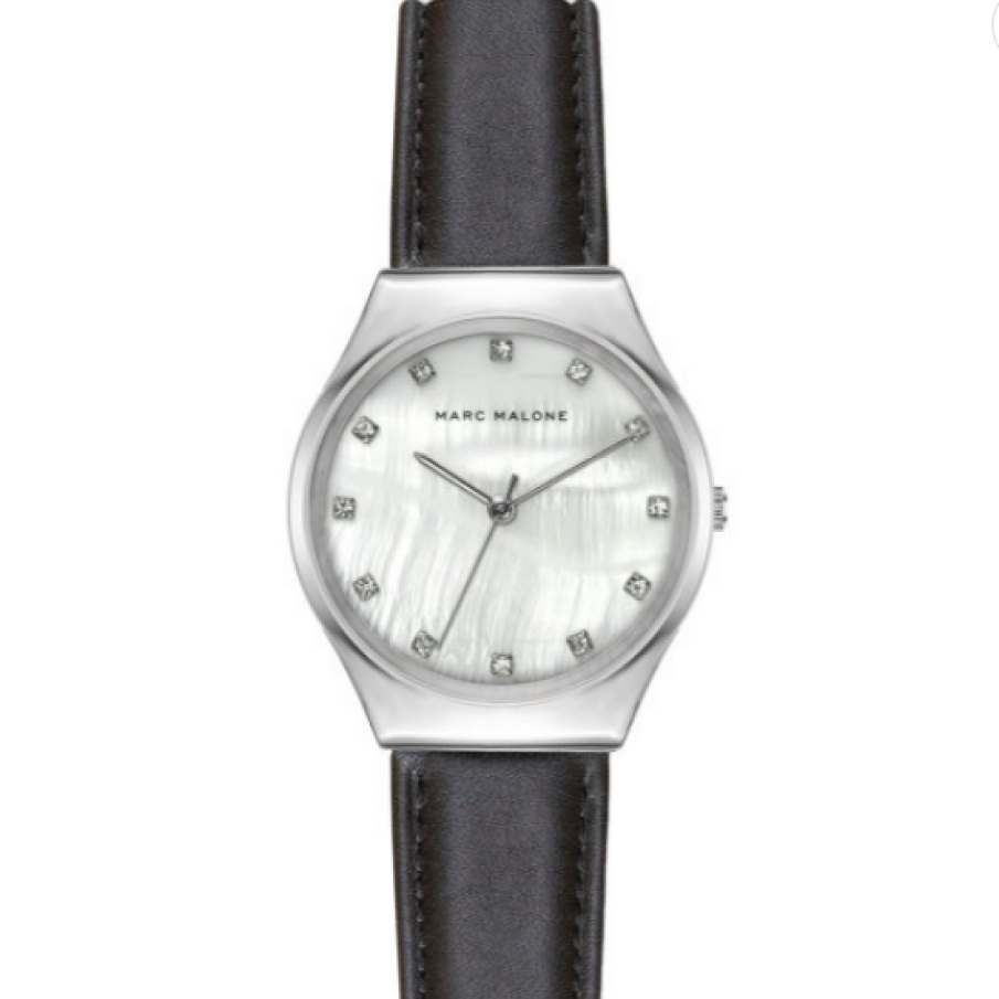 Marc Malone Ceas cu o curea de piele decorat cu cristale