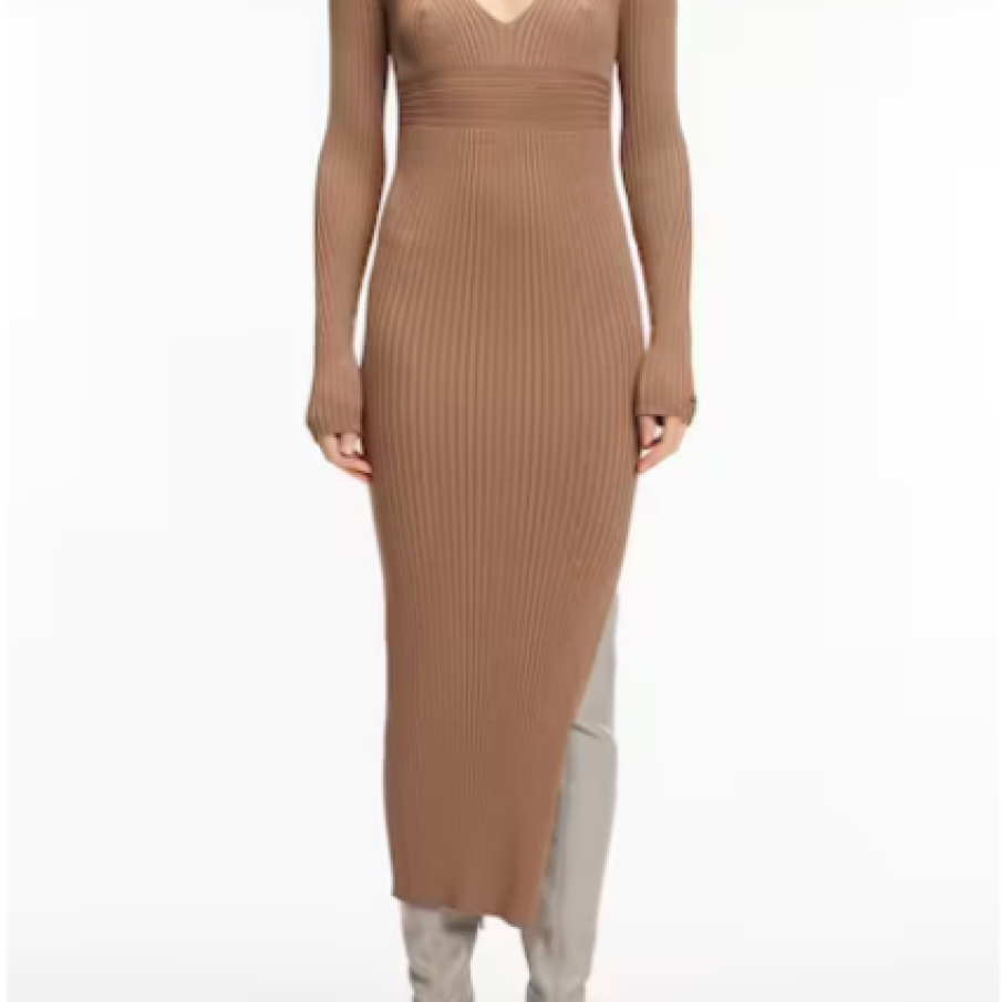 CALVIN KLEIN Rochie slim fit din tricot cu striații