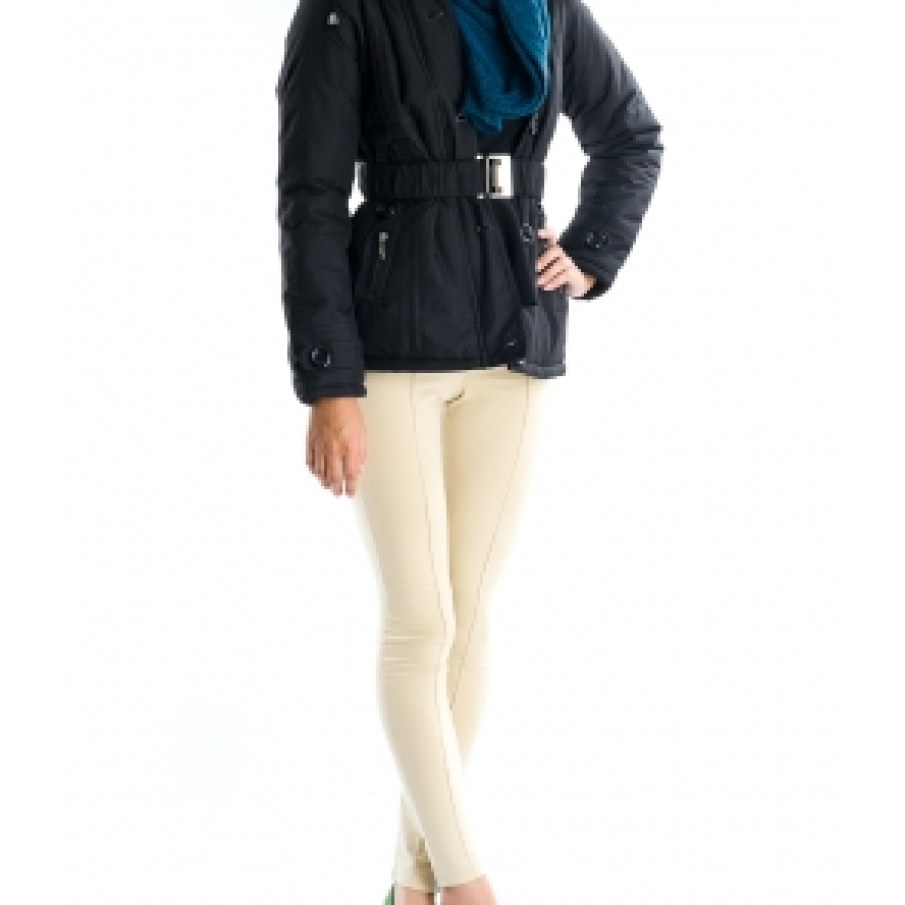 Geaca groasa gluga blana Negru