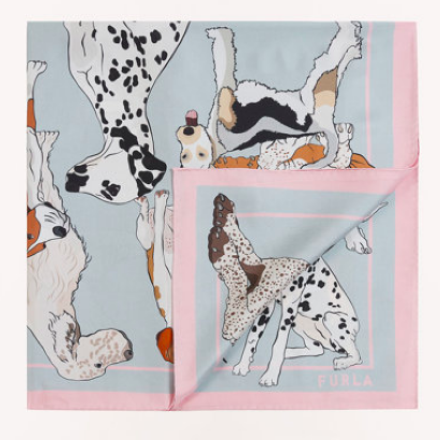 Furla Eșarfă din mătase cu imprimeu Tortona Carre'