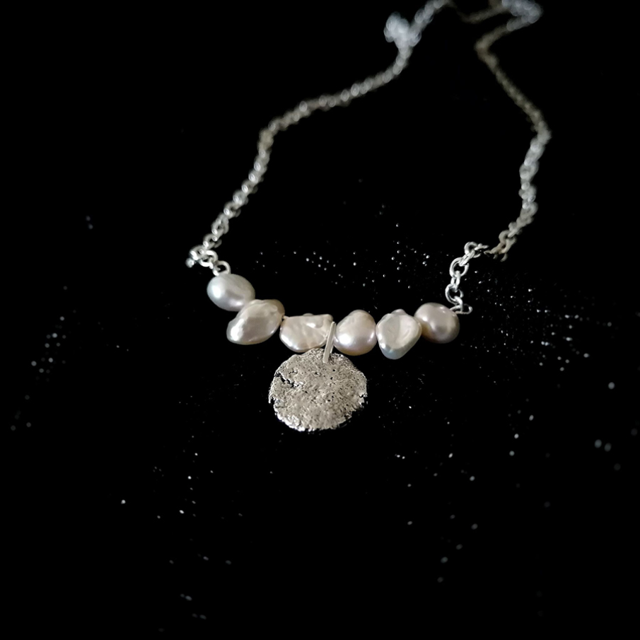 Colier argint si perle