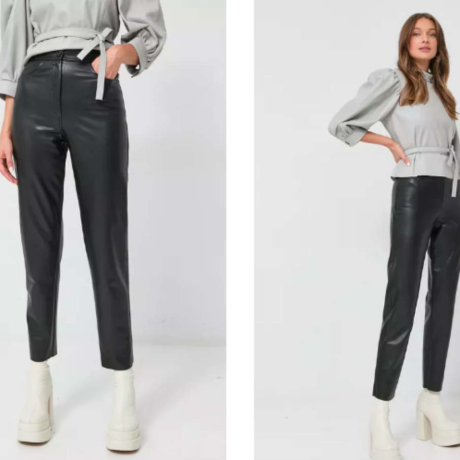 Nissa pantaloni femei, culoarea negru, drept, high waist