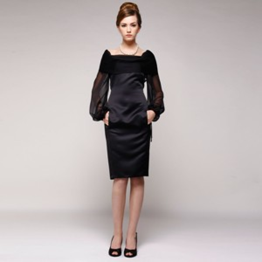 Rochie eleganta cu maneci bufante