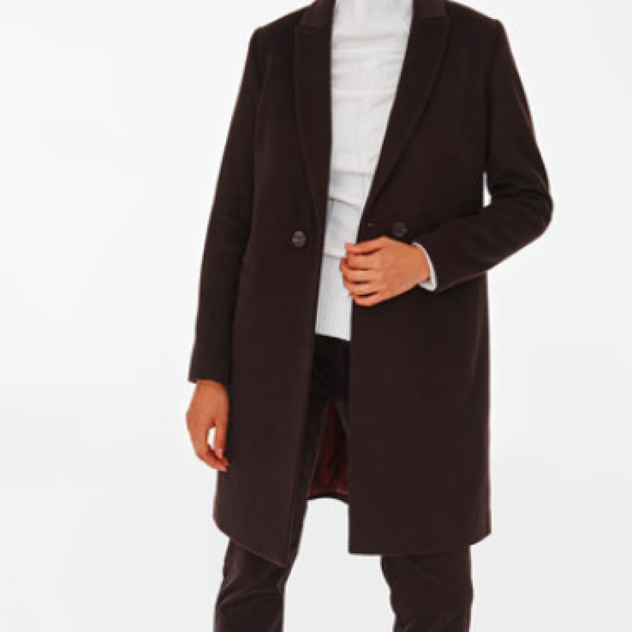 Palton din amestec de lână cu doua rânduri de nasturi