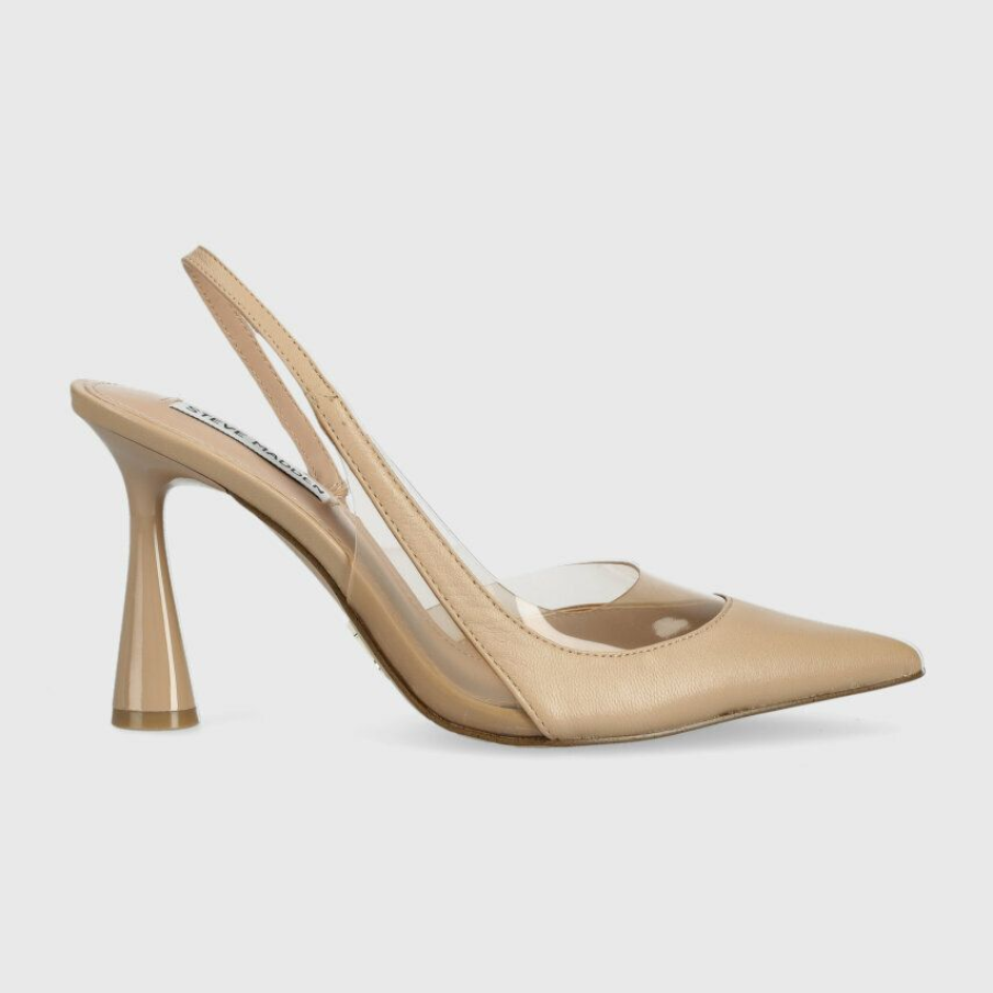 Pantofi nude cu toc înalt (de 9,5 cm) și material sintetic transparent de la Steve Madden