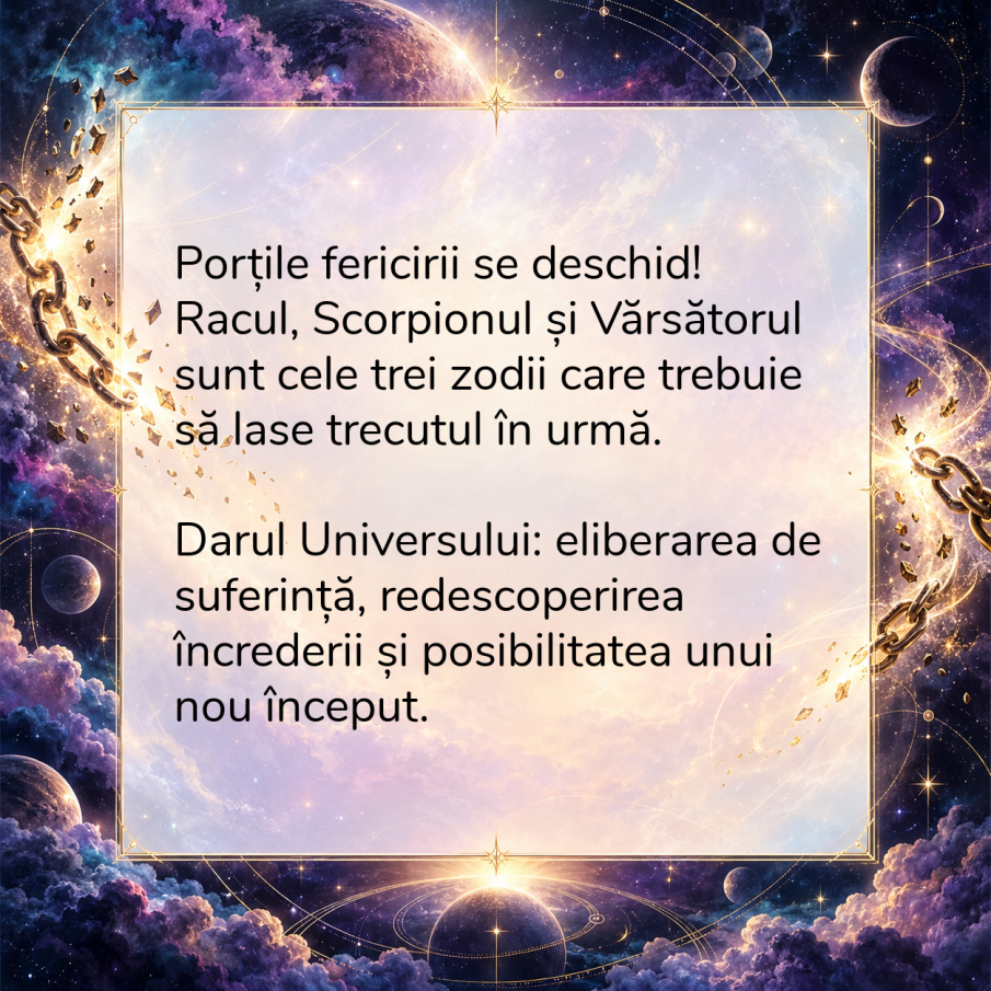 Aceste 3 zodii trebuie să lase trecutul în urmă pentru a deschide porțile FERICIRII! Universul le pregătește un nou destin