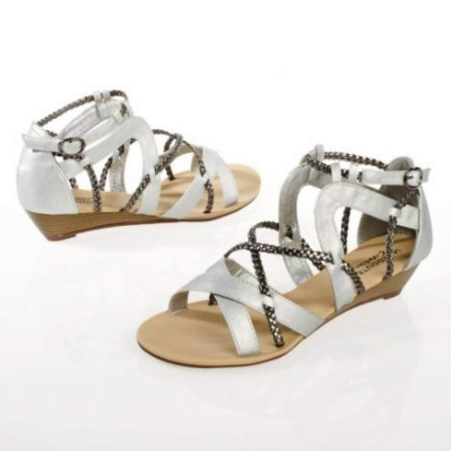 Sandale spartane cu toc plat