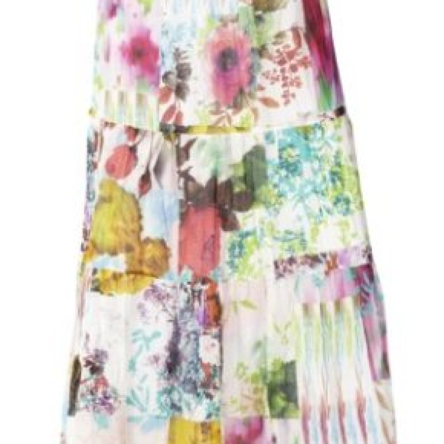 Fusta cu imprimeu floral acuarela