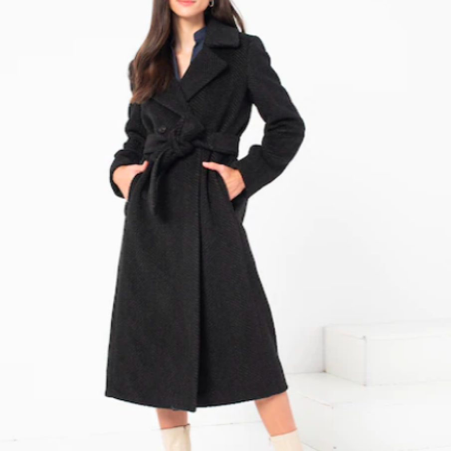 Marella Palton din amestec de lână virgină cu o curea Camera