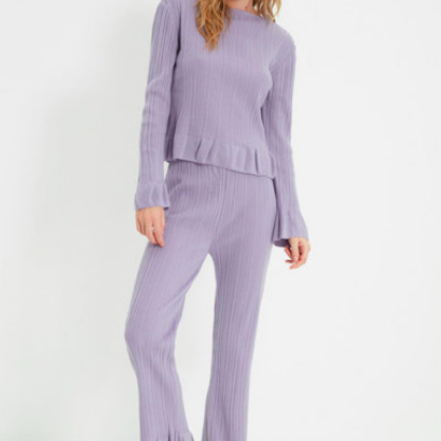 Set de bluza si pantaloni tricotati