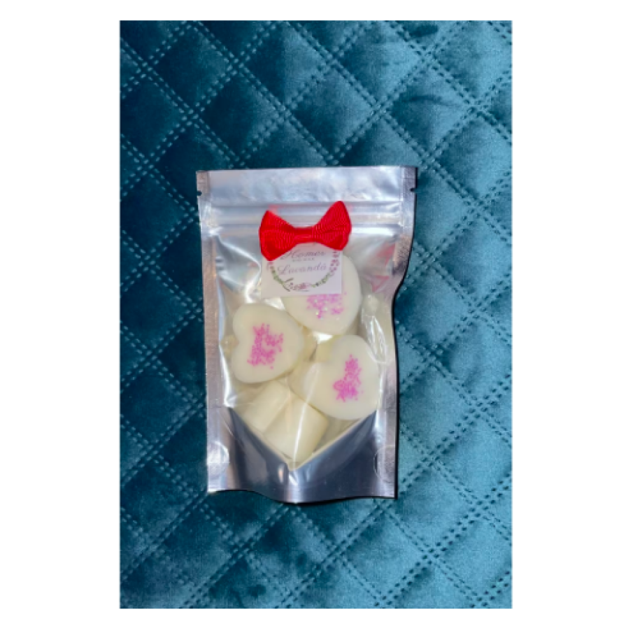 Set ceară parfumată de soia în formă de inimă, 200 g