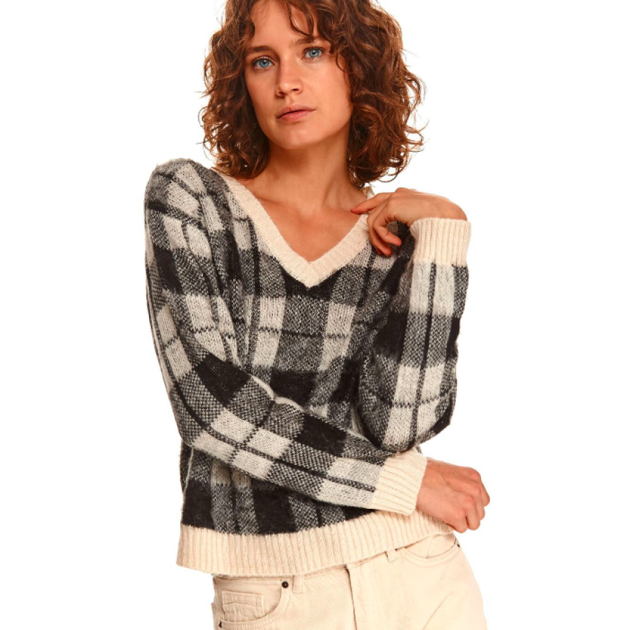 Pulover scurt în carouri