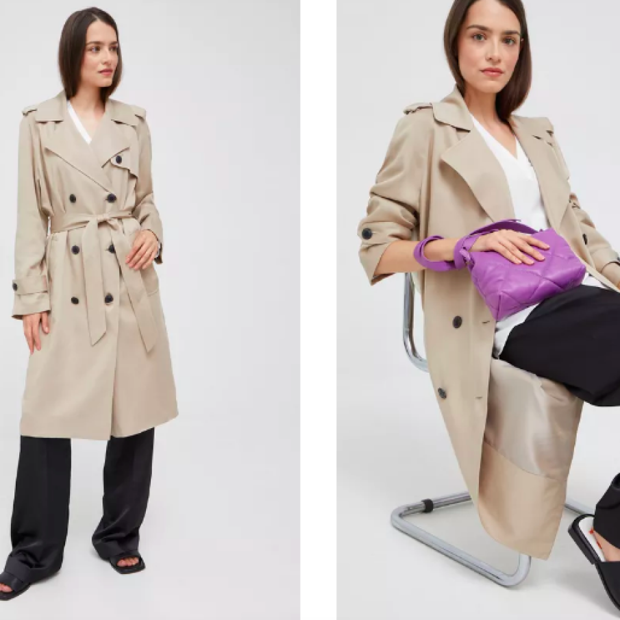 Tommy Hilfiger trenci femei, culoarea bej, de tranziție