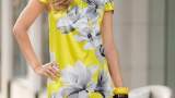 Rochie galbena cu flori maxi 