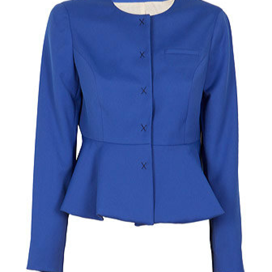 Sacou albastru peplum