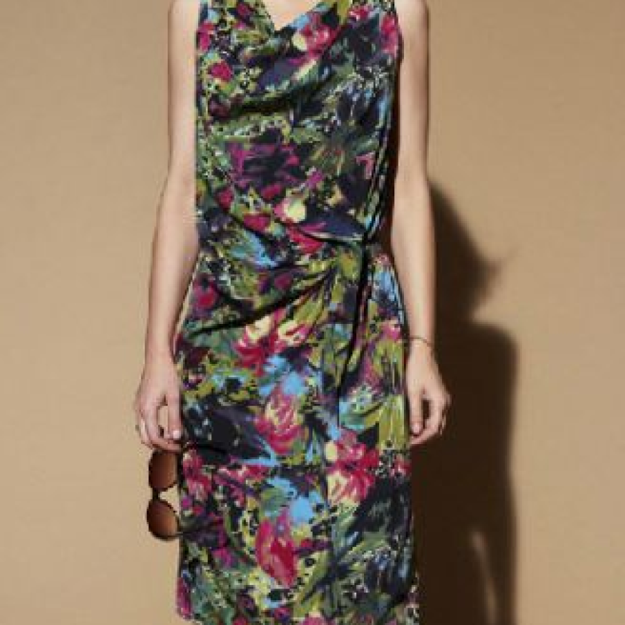 Rochie Votre Monde drapata, fara maneci