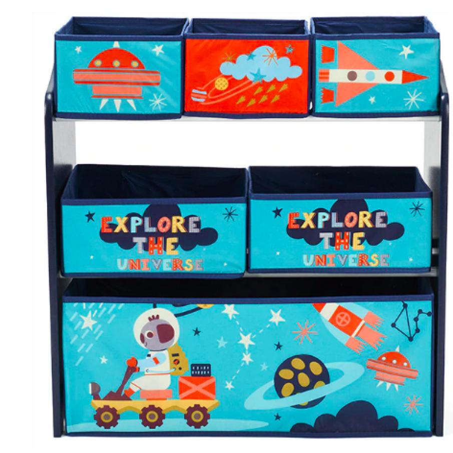 Dulap depozitare jucarii U-Grow Explore the universe, Albastru