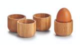 Set suport de ouă din patru piese, confecționate dintr-un material natural - lemnul de bambus. Au un aspect elegant, deosebit. 