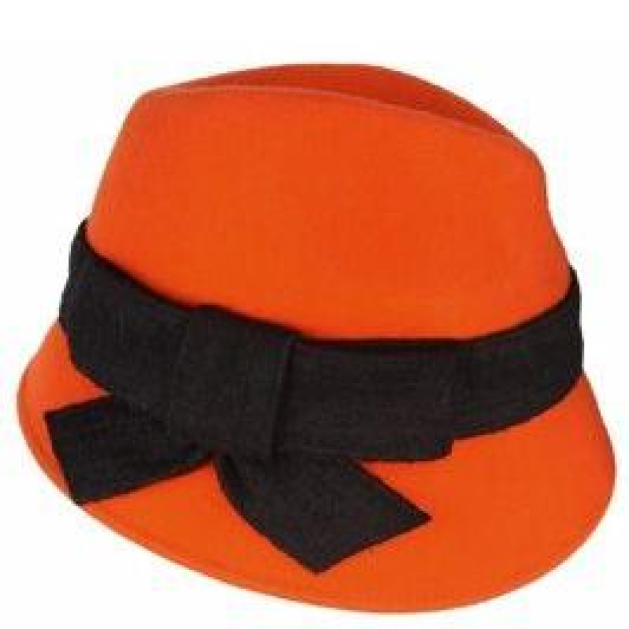 Palarie portocalie cu fundita