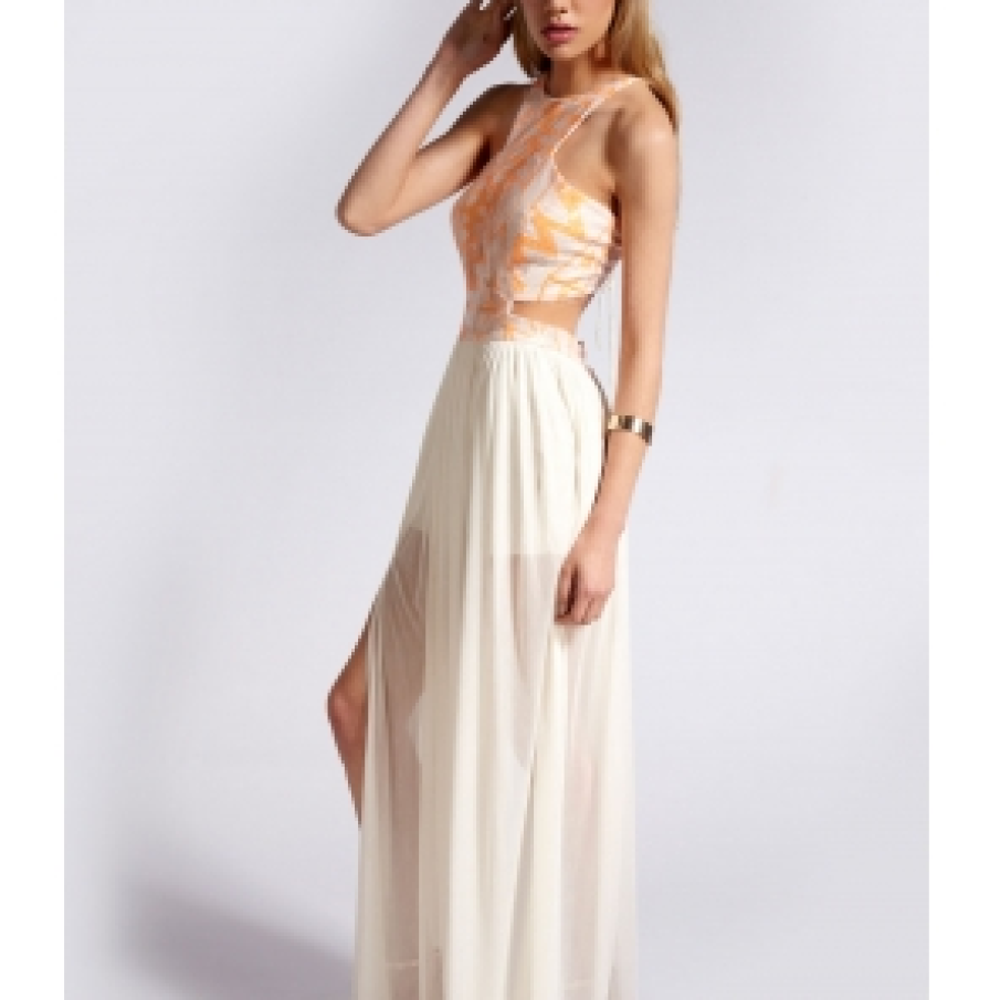 Rochie superba, maxi, ivorie