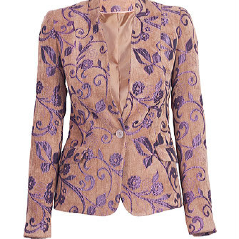 Jacheta mov cu imprimeu floral
