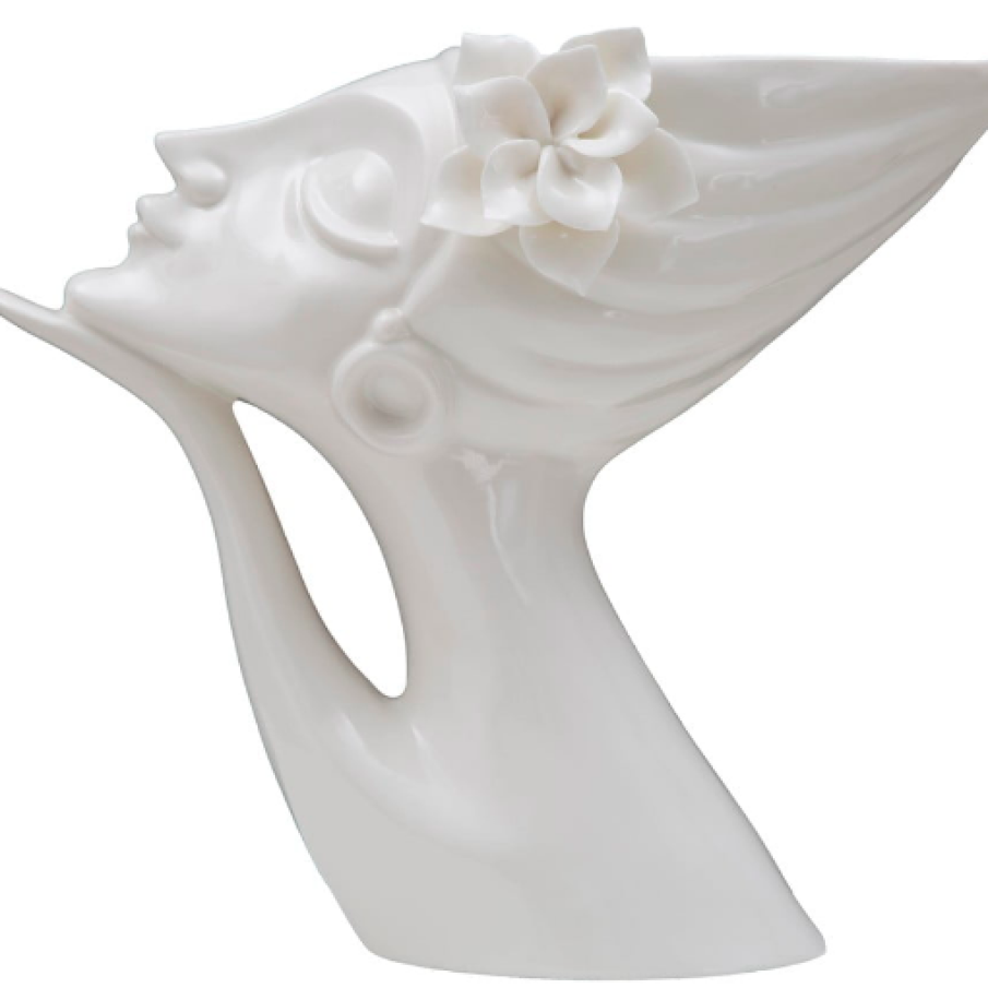 Vază din porțelan Mauro Ferretti Thinking Woman, alb