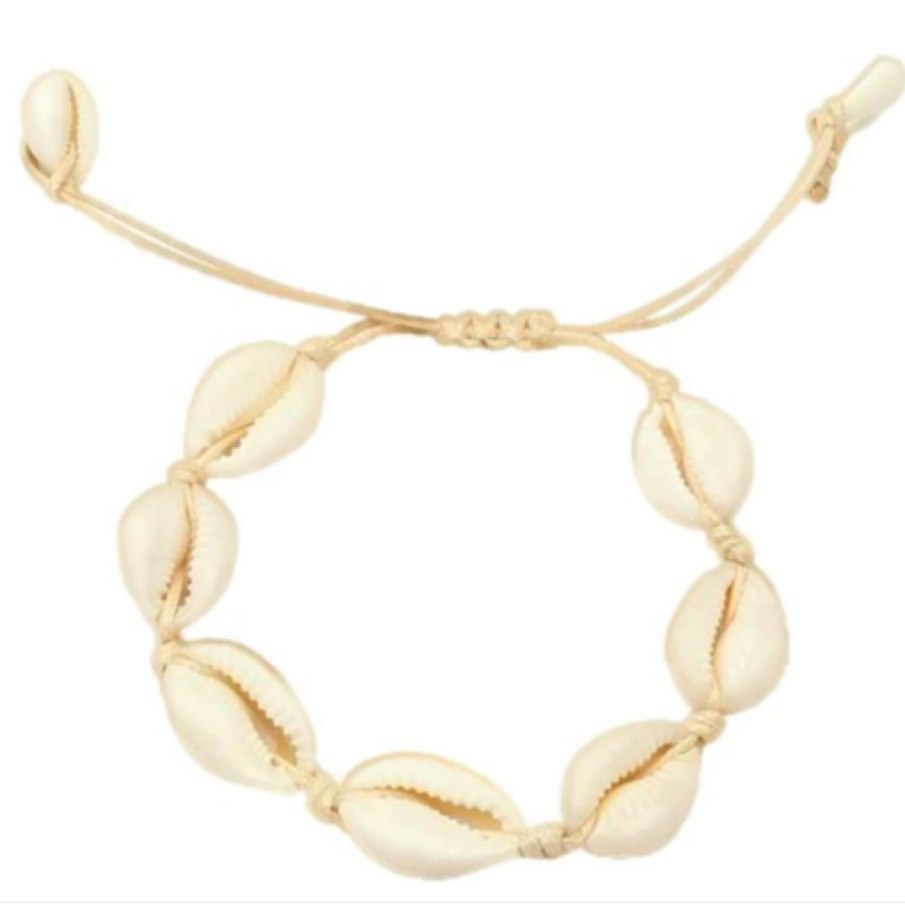 Brățară cu scoici, Ecarla, 10 cm, Alb/Crem
