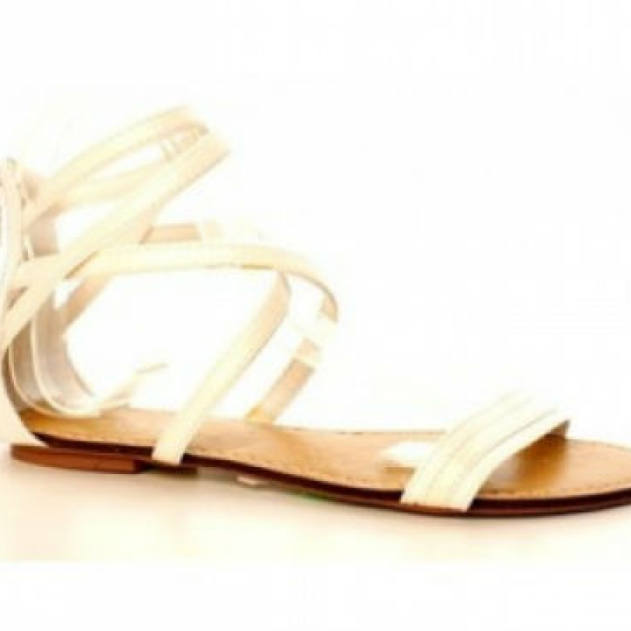 Sandale albe cu barete subtiri