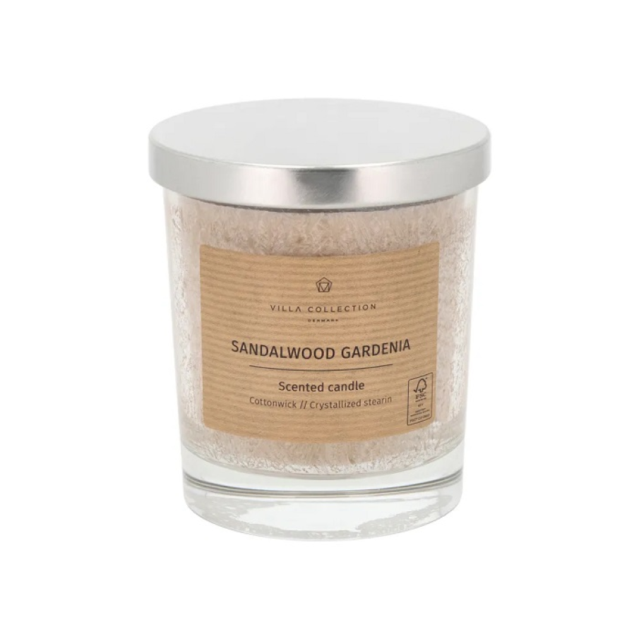 Lumânare parfumată pentru casă by Villa Collection cu parfum de Lemn de santal, gardenie și timp de ardere de 40 h