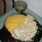 Pui cu smantana si mamaliguta 