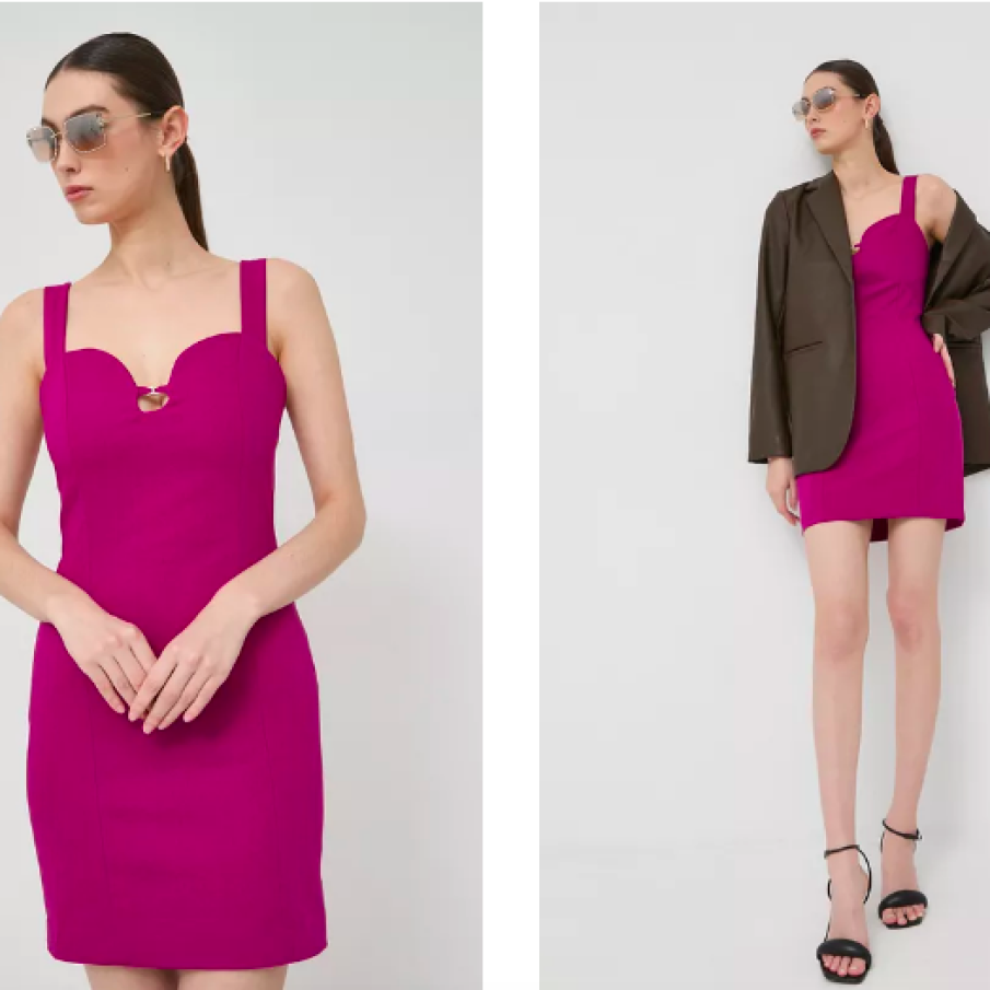 Morgan rochie culoarea roz, mini, drept