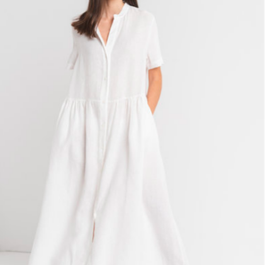 LE TRICOT PERUGIA Rochie-cămașă lejeră de in