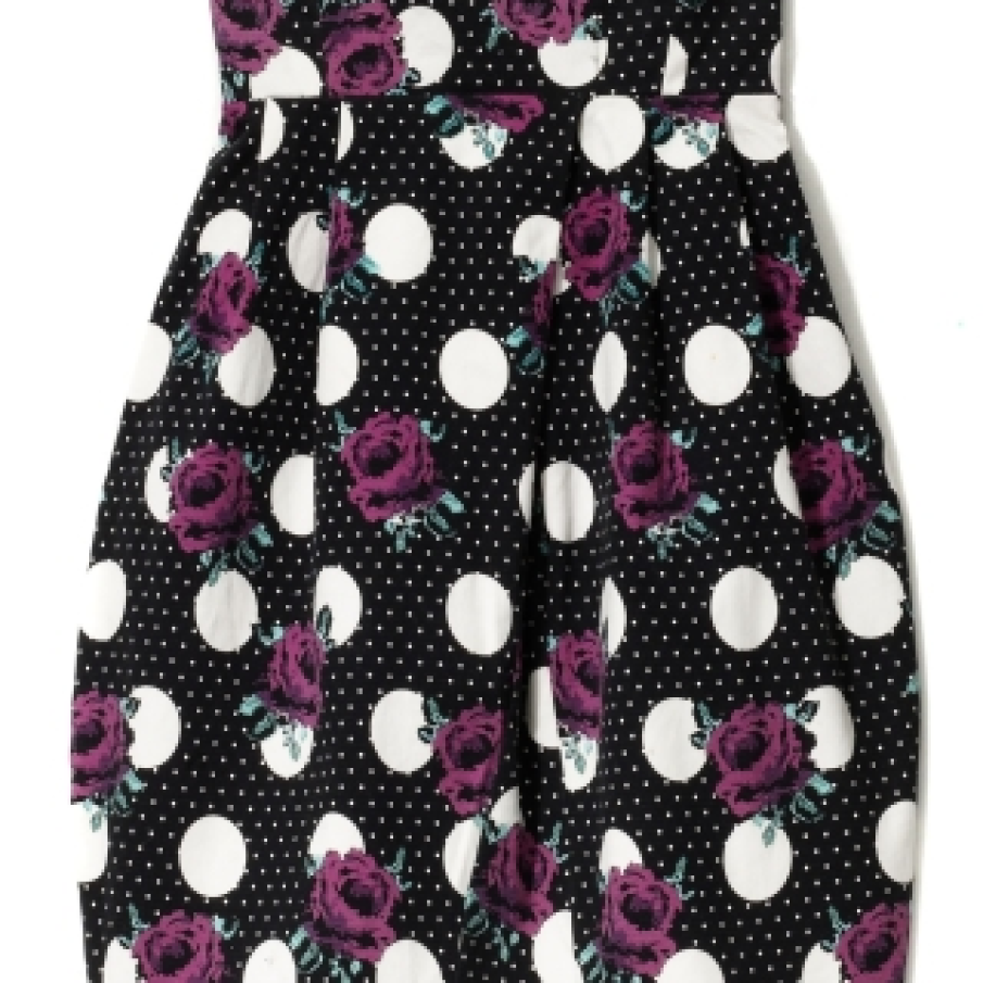 Rochie mini cu flori si buline