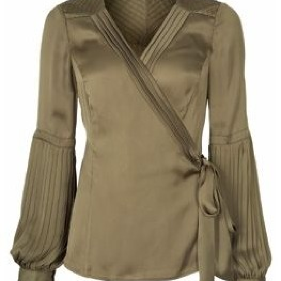 Bluza maro din satin