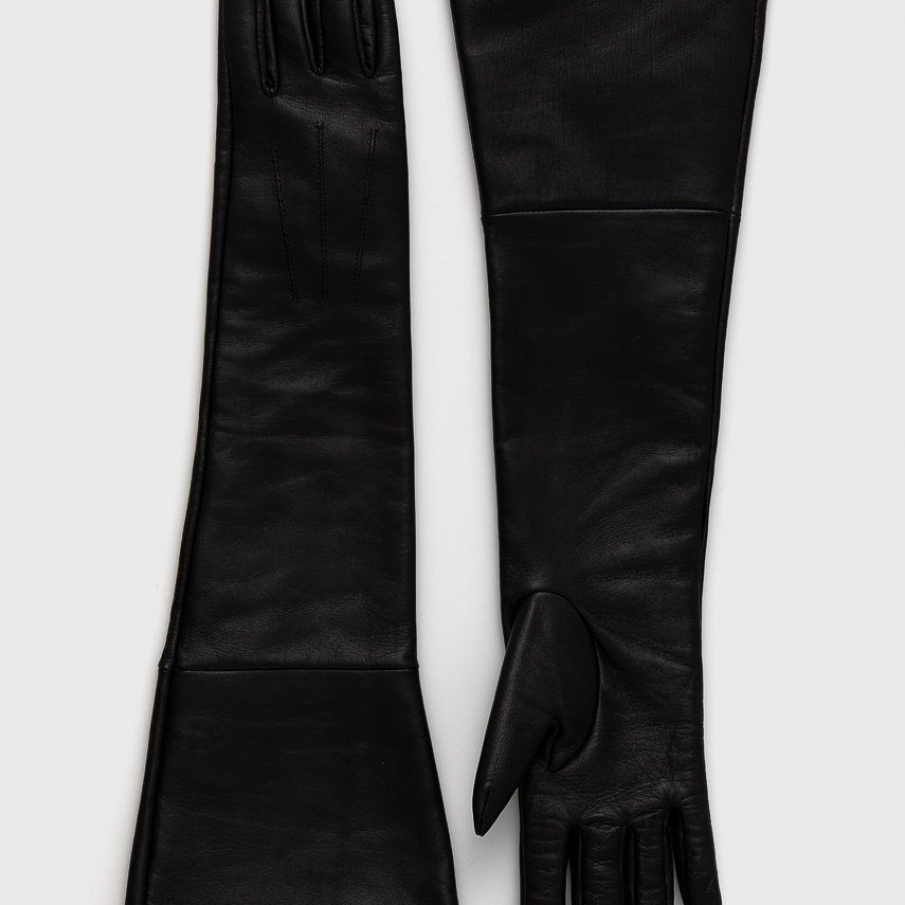 Mănuși lungi de piele Elisabetta Franchi, cu ajutorul cărora poți crea un look elegant purtându-le cu un palton