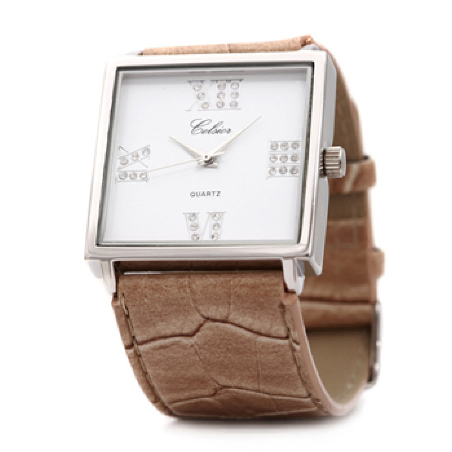 Ceas cu curea din piele ecologica lacuita