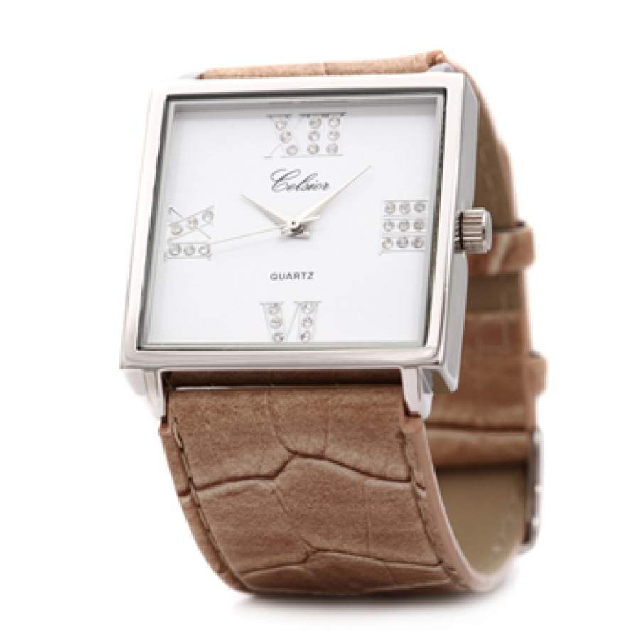 Ceas cu curea din piele ecologica lacuita