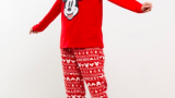 LC WAIKIKI Pijama lungă cu model cu Mickey Mouse și motive de Crăciun