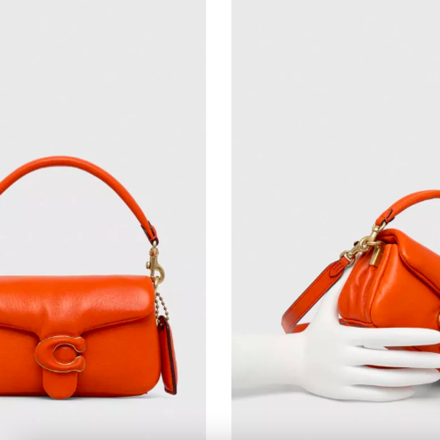 Coach poșetă de piele culoarea portocaliu