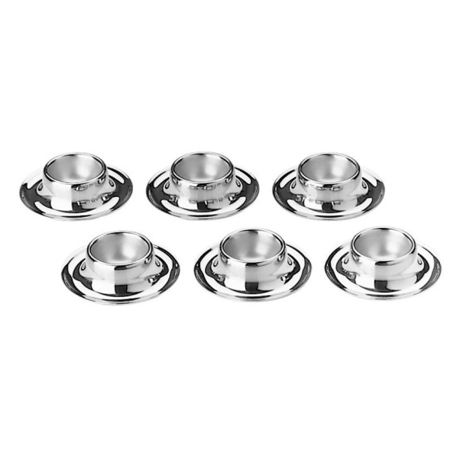 Set 6 suporturi din oțel inoxidabil pentru ouă WMF Cromargan. Sunt practice și utile, realizate cu atenție. Au un design simplu, dar de efect! 